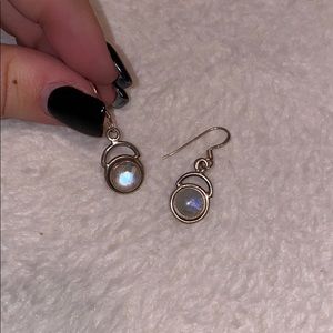Sterling silver moon stone earrings